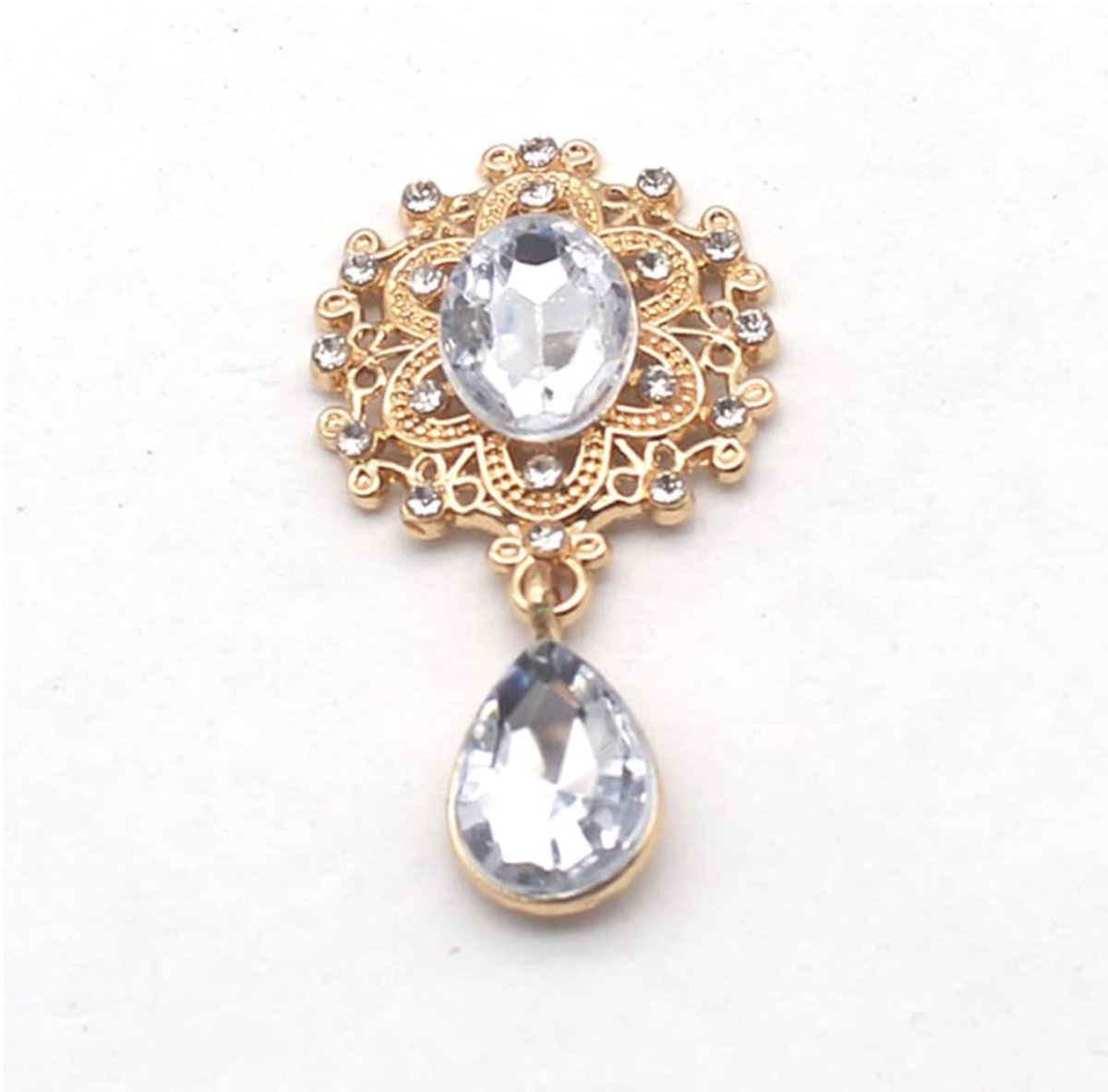3 stuks 25x45 mm legering broche knopen ruitvormige hanger metalen strass knopen voor DIY ornamenten kleding decoratie accessoires
