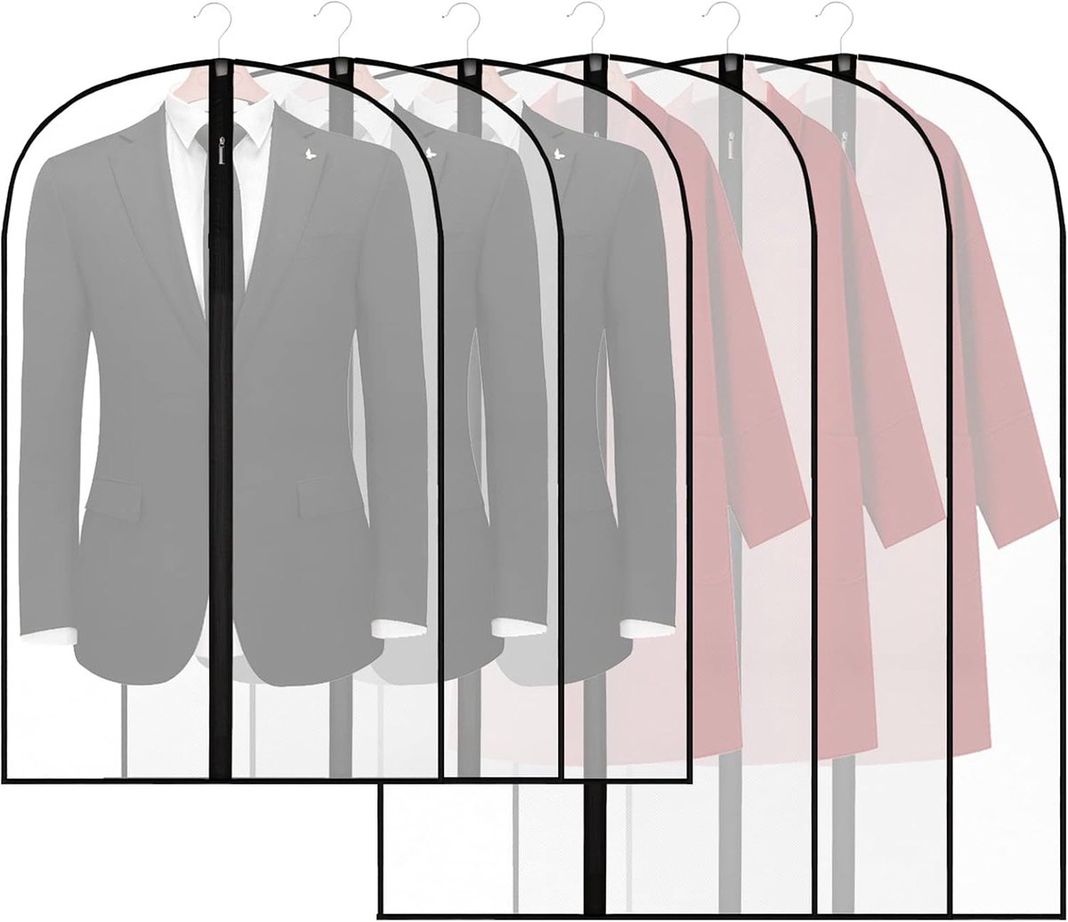Kledinghoezen met ritssluiting, hangende kledinghoezen tassen, mottenbestendige opbergtas voor herenpak, kledingzakhoezen, stofhoes voor kledingkast, opslag, reizen