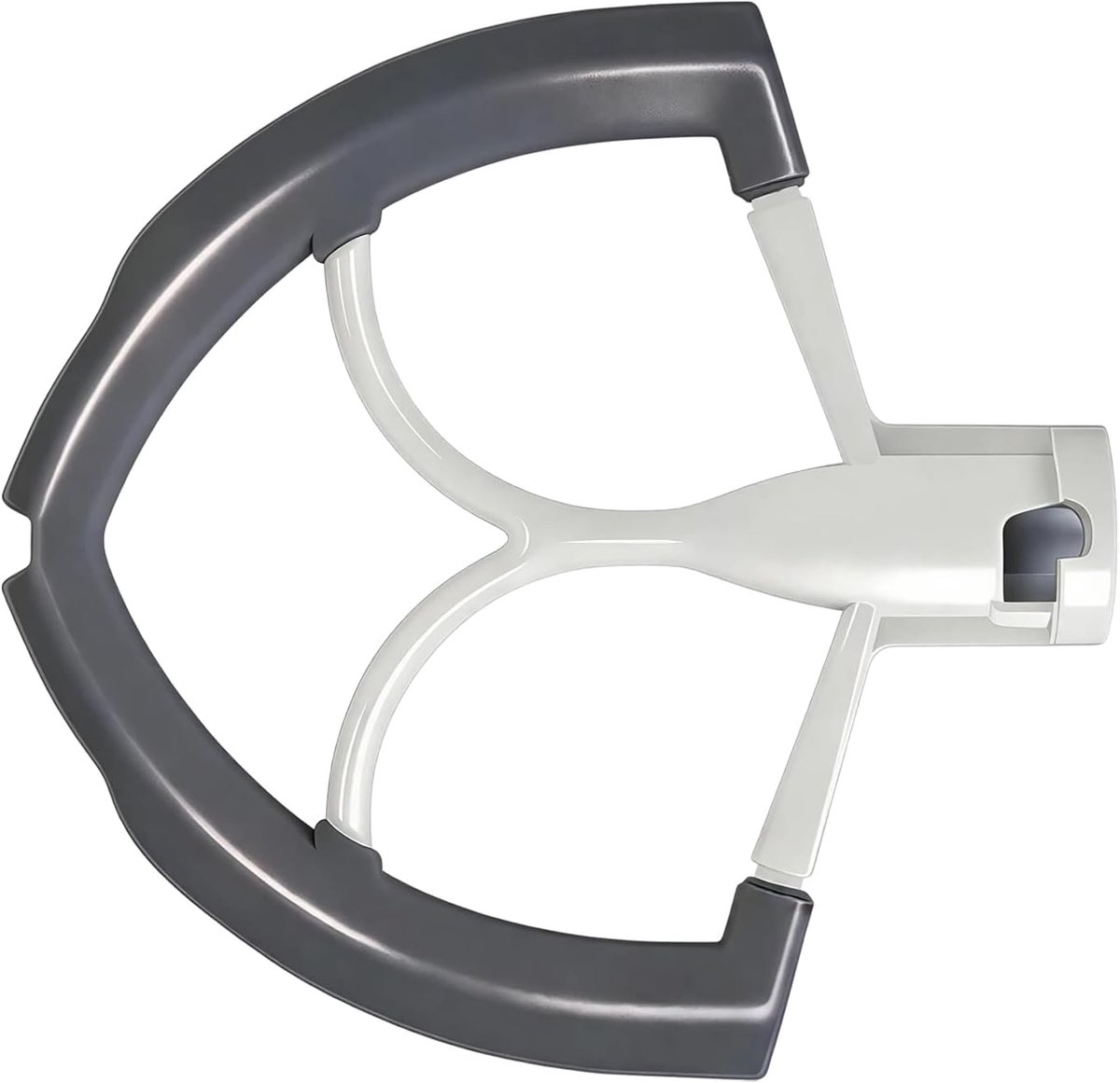 Roerder voor KitchenAid mixer-accessoires, Flex Edge platte mixer met siliconen randen, flexibel roeropzetstuk van aluminium en siliconen, keukenmachine accessoires voor staande mixer, grijs