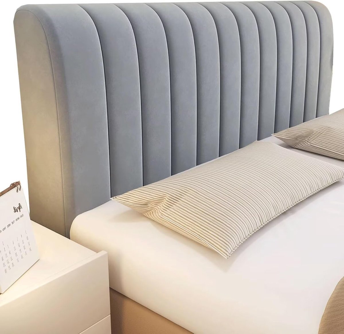 stijl stretch Bedhoofd beschermhoes slaapkamer decoratie, all-inclusive, universeel (kleur: Grijs, afmetingen: 140 cm)