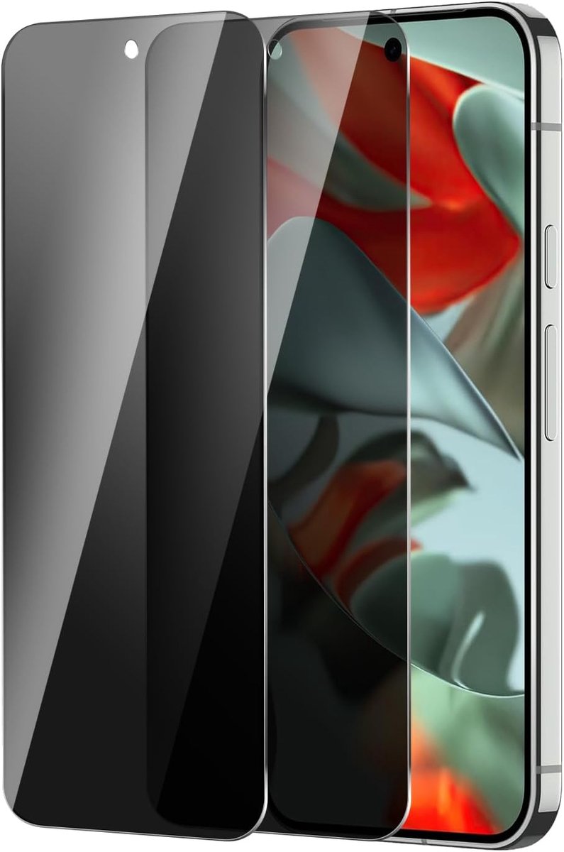 2 stuks folies voor Google Pixel 9 Pro XL gehard glas, anti-spion, hardheid 9H glas, eenvoudige installatie, compatibel met hoezen en krasbestendig