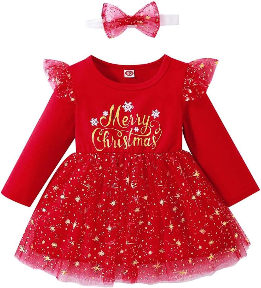 Jurk voor kleine meisjes, 3D-vlinders, Kerstmis, fluweel, tutu-jurk