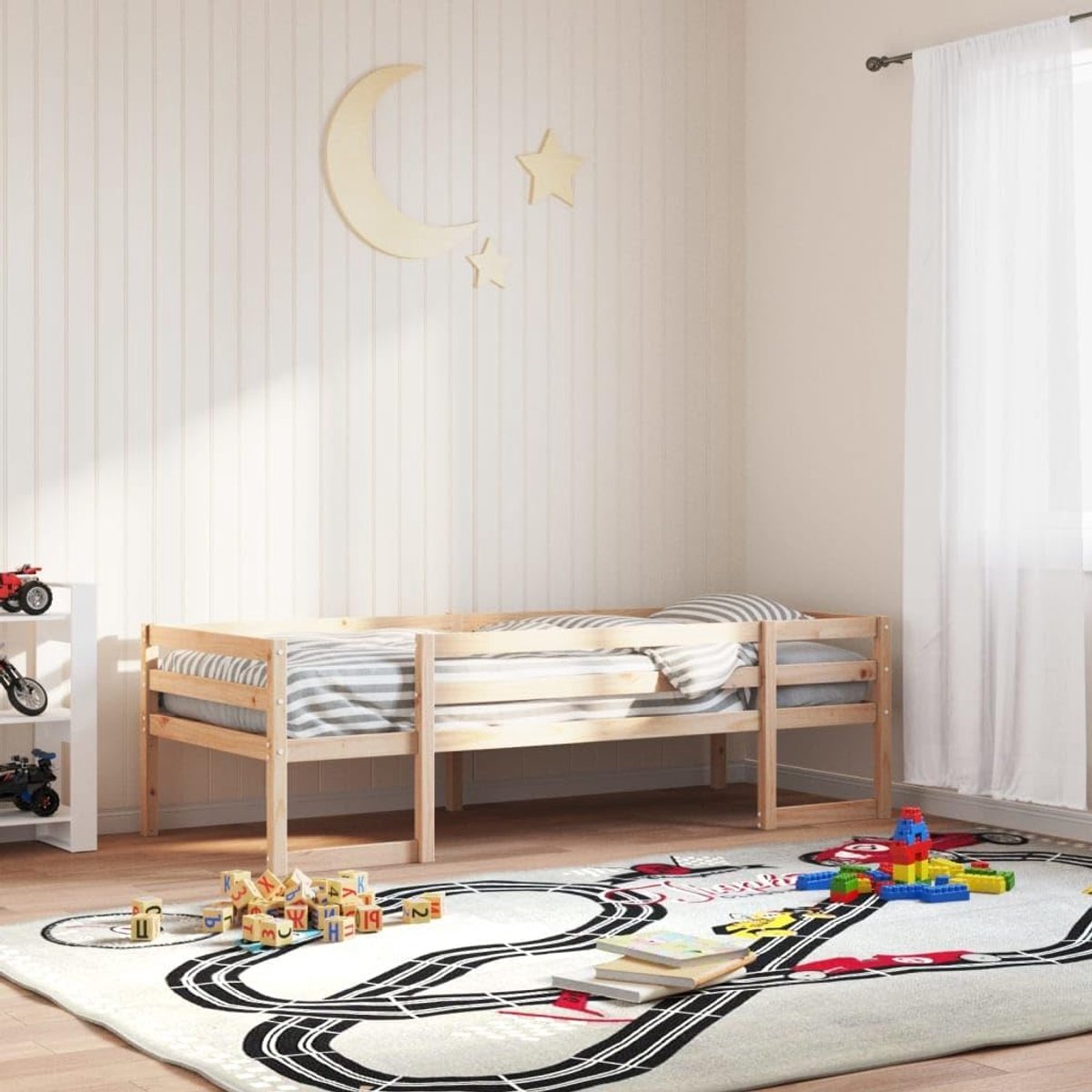 Grenenhout Veiligheidsreling Kinderbed 75x190 cm Naturel