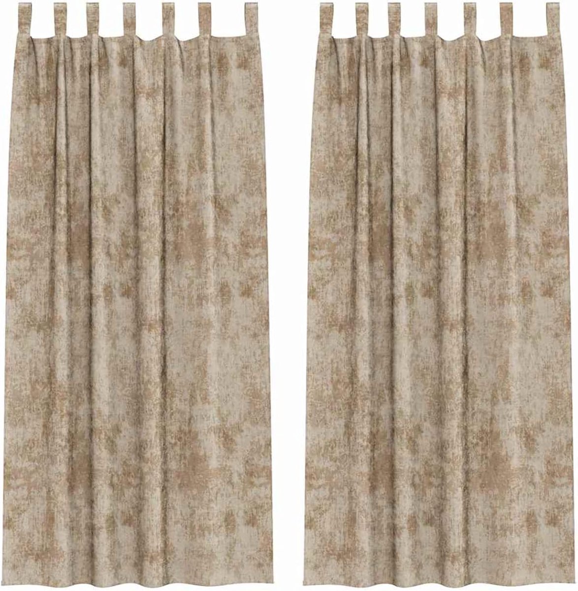 Gordijnen, champagne, 225 x 140 cm, set van 2, verduisterend, warmtebescherming voor woonkamer, slaapkamer, kantoor