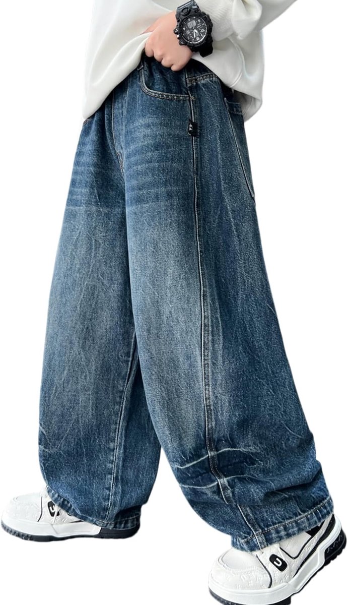 Jeans voor kinderen, losse jeans, elastische tailleband
