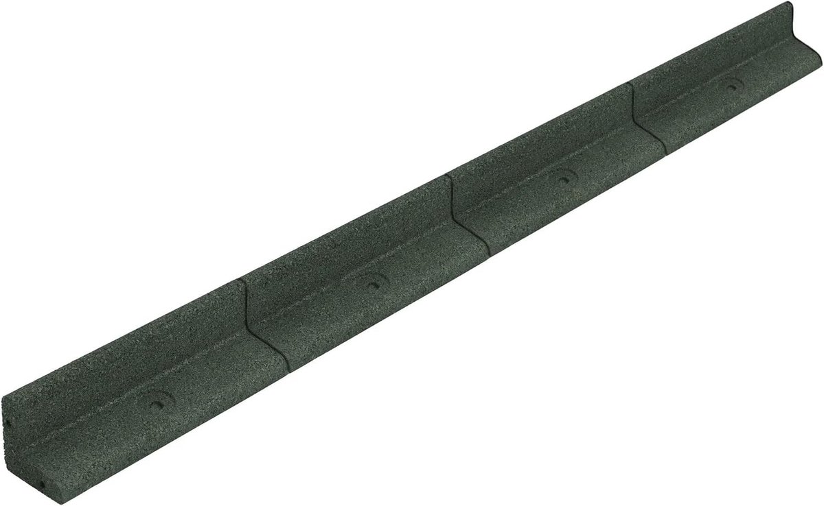 Tuinrand gazonrand 12 m - set van 10 x 1,2 m groen rubberen borderrand UV-bestendig voor grasranden paden moestuin bloembed tuin gazon incl. kunststof grondpennen & rubberen hamer