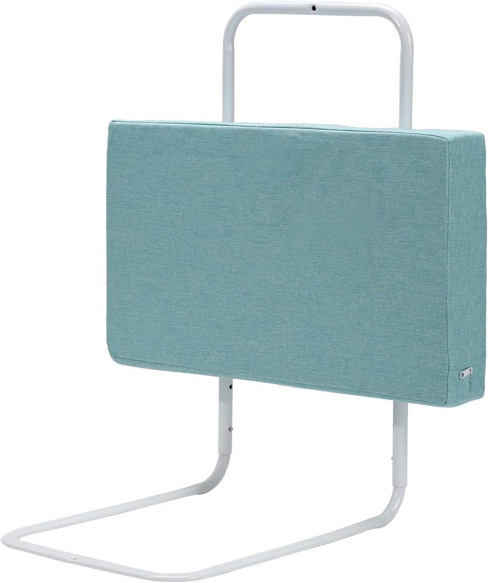 1 x bedhek, 50 cm, bedhekje voor kinderbed, valbescherming bedhek, zacht, in hoogte verstelbaar kinderbedhek, bedbeschermingshek, 5 gaten verstelbaar, groen