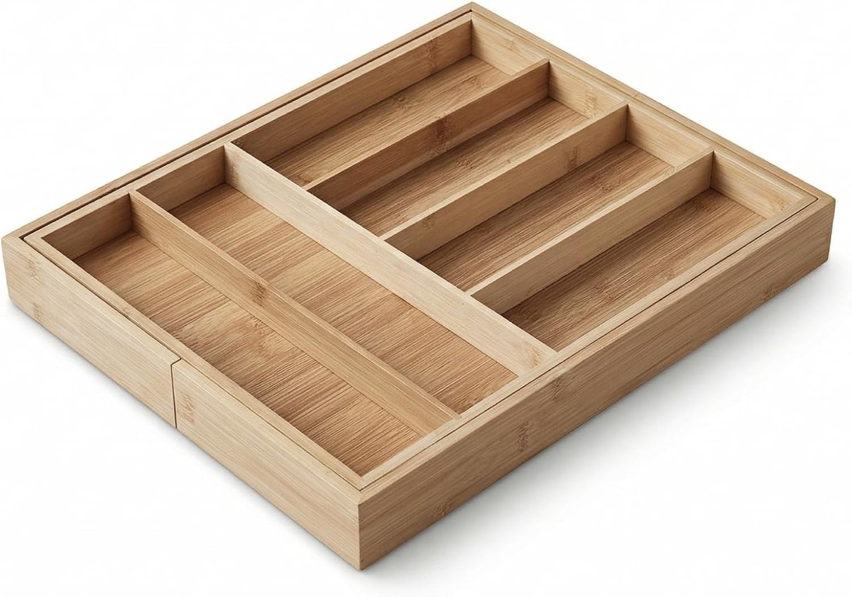 Bestekorganizer VARIO, 53 x 33-43 cm, bamboe