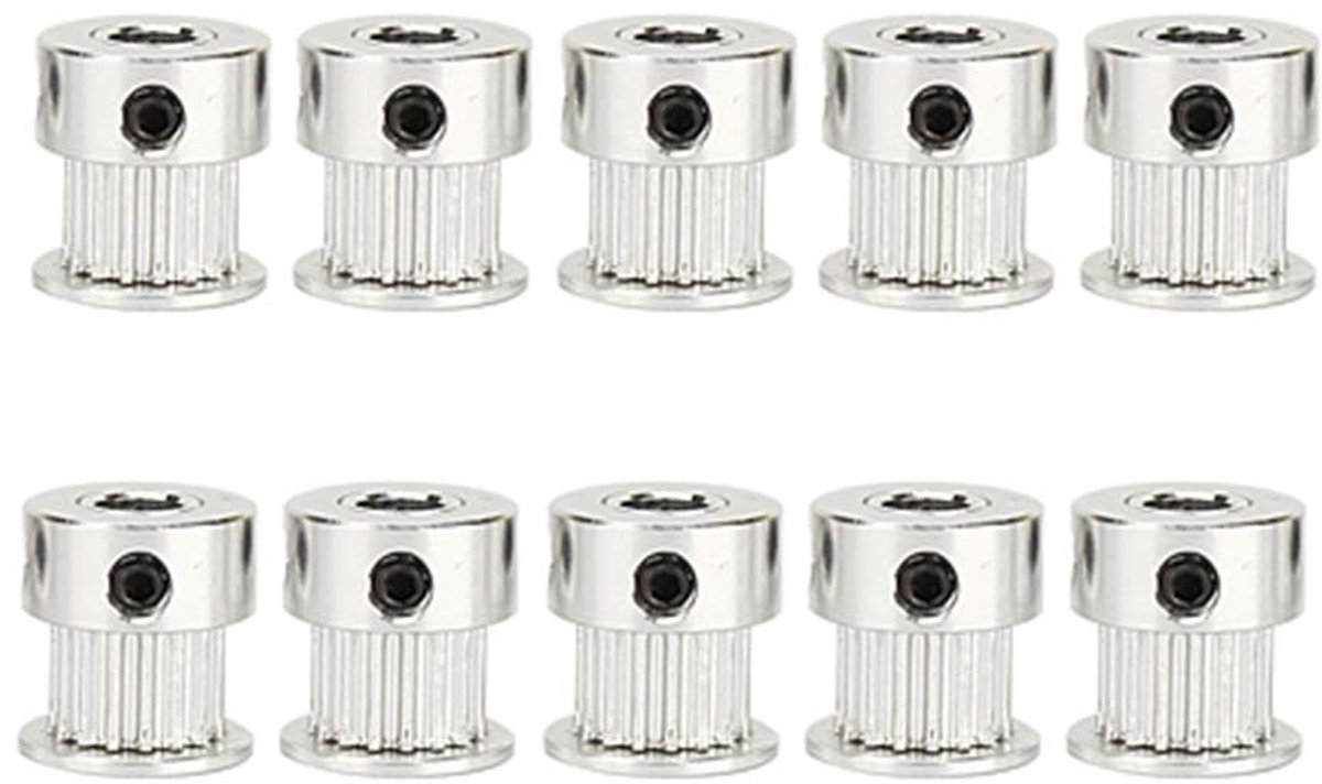 5 Stks Distributieriem Katrol, 16 Tanden 5mm Boring Aluminium Distributieriem Katrol Tool voor 3D Printer CNC, Nema 17 Stappenmotoren