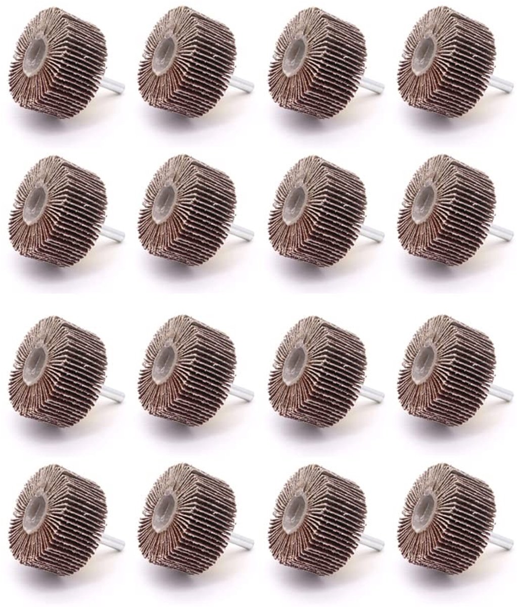 16-delige schuurkoppen set voor schuren, polijsten en ontbramen - 50mm x 25mm x 6mm, grit 80