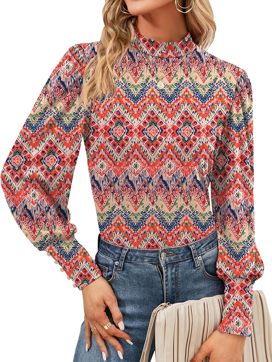 Blouse dames lange mouwen tops elegant bovenstuk blouses casual