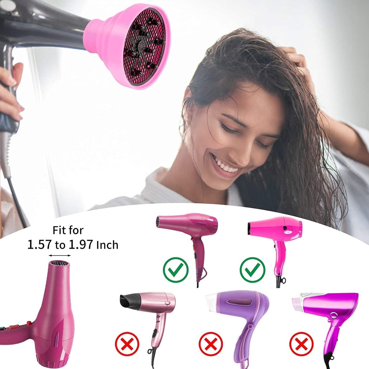 Vouwbare Haardroger Diffuser voor Krullen, Verstelbare Nozzle 4-5 cm, Ideaal voor Drogen en Stylen van Haar