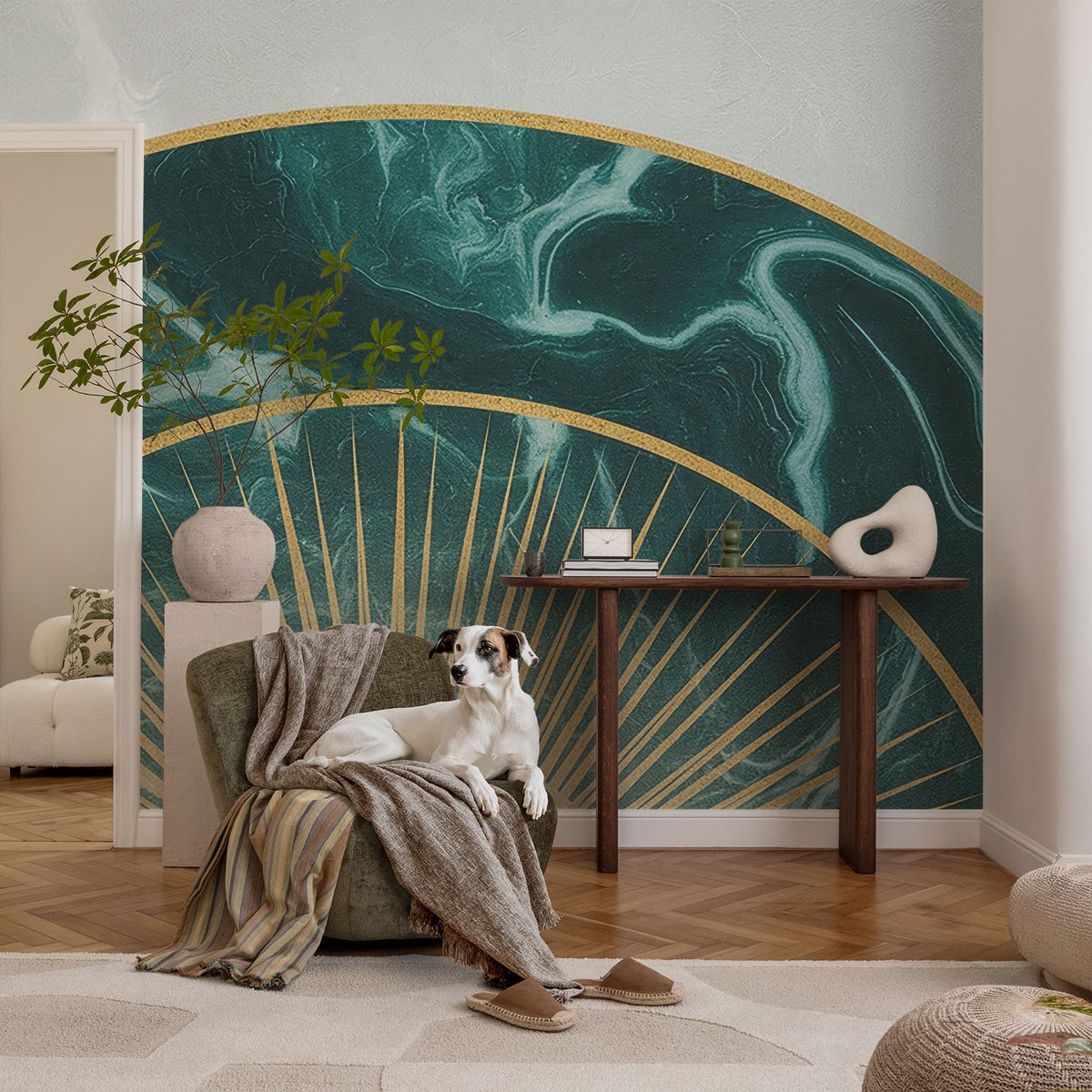 Coloray Vliesbehang - Grijs Snellijm Behang - 104x70 cm - Elegant Marmer Muurschildering - Slaapkamer behang Abstractie - Fotobehang Vlies - Slaapkamer behang
