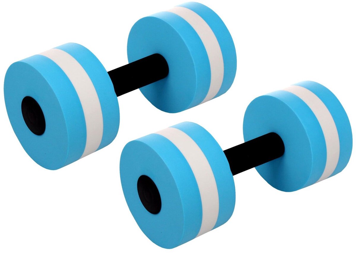 Merco Aquagym Aqua Dumbbell - Foam Halter voor Wateraerobics & Aquafitness - Set van 2 - Blauw