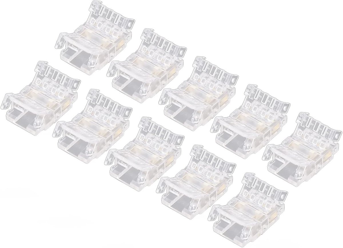 10mm 3Pin COB LED Strip Naar Wire Connector, Transparante Solderless Light Connectors Unwired Gapless Track Verlichting voor Home School Office 10st
