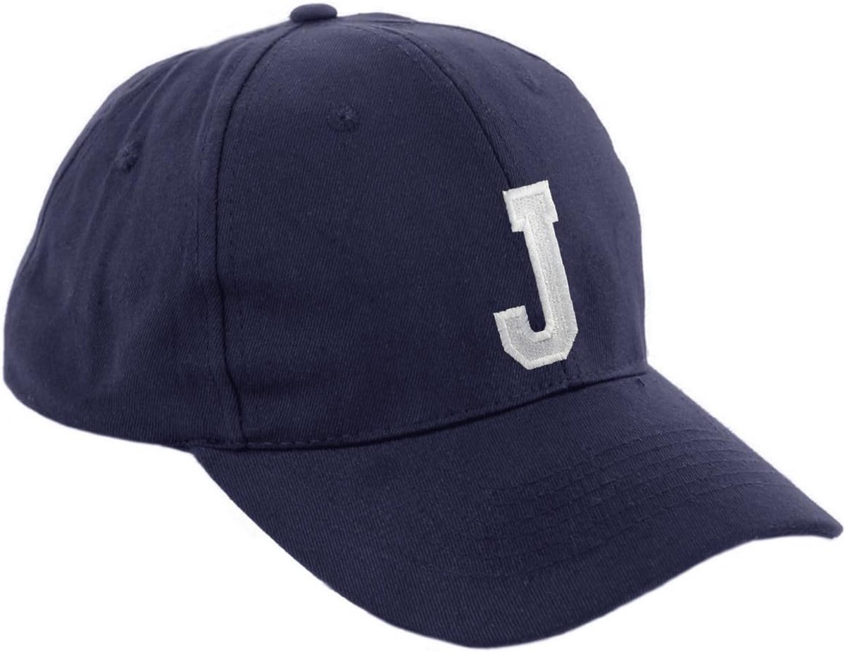 Morefaz New Baseball Cap Marineblauw Jongen Meisje Kinderen Hoed Unisex A-Z Alfabet (J)