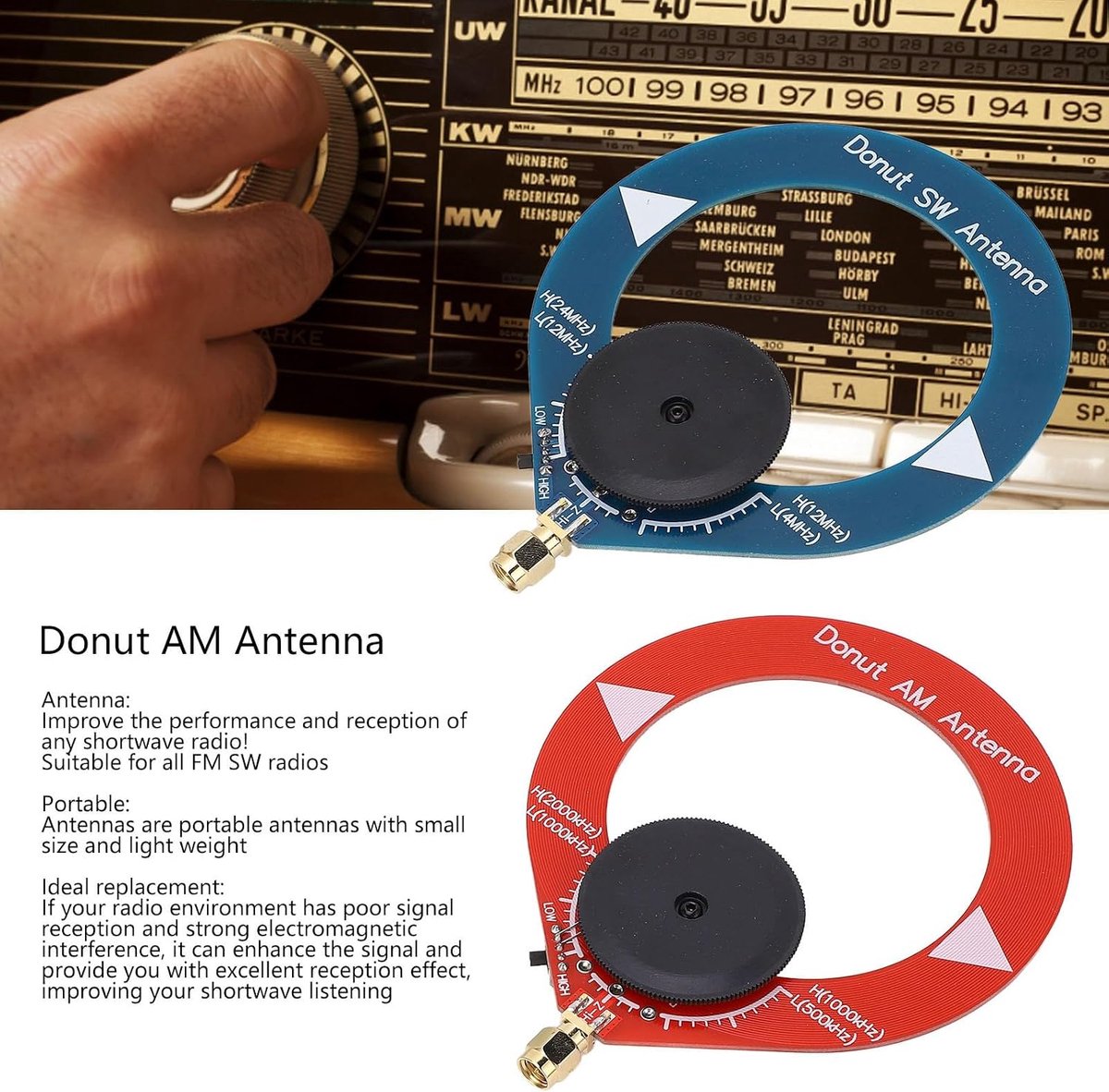 2 Stuks Donut AM MW SW Antenne Anti-interferentie Draagbare Mini Loop Antenne voor Kortegolf Audio 2 Stuks Donut AM