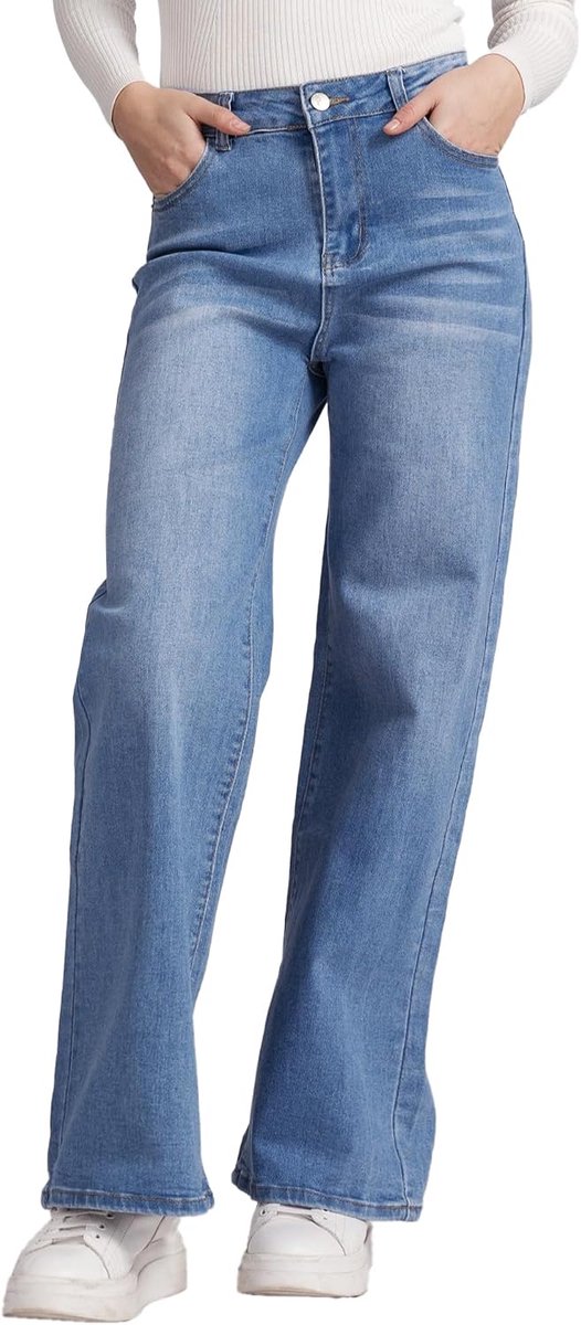 Jeans met hoge taille en brede pijpen