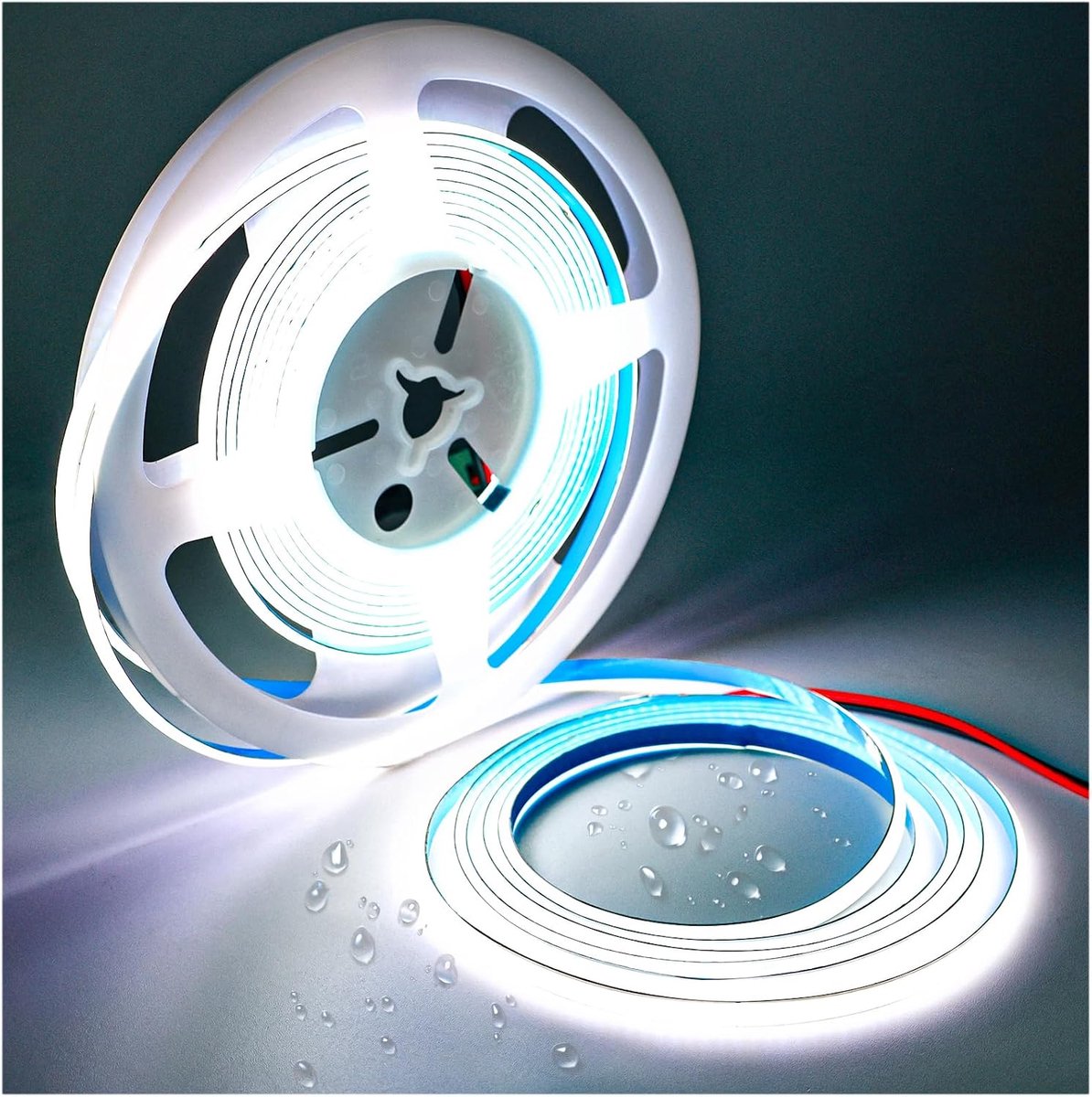 Ledstrip COB 12V, 5mm breed ultradunne LED lichtstrip wit 6000K 5 meters 384 leds/meter neon licht Flexibel strip lights voor feest toonbank plank wooncultuur