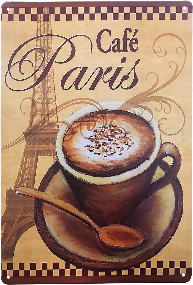Parijs, metalen bord, poster, metalen plaat, slogan kunst, decoratie, vintage pr bar, café, pub