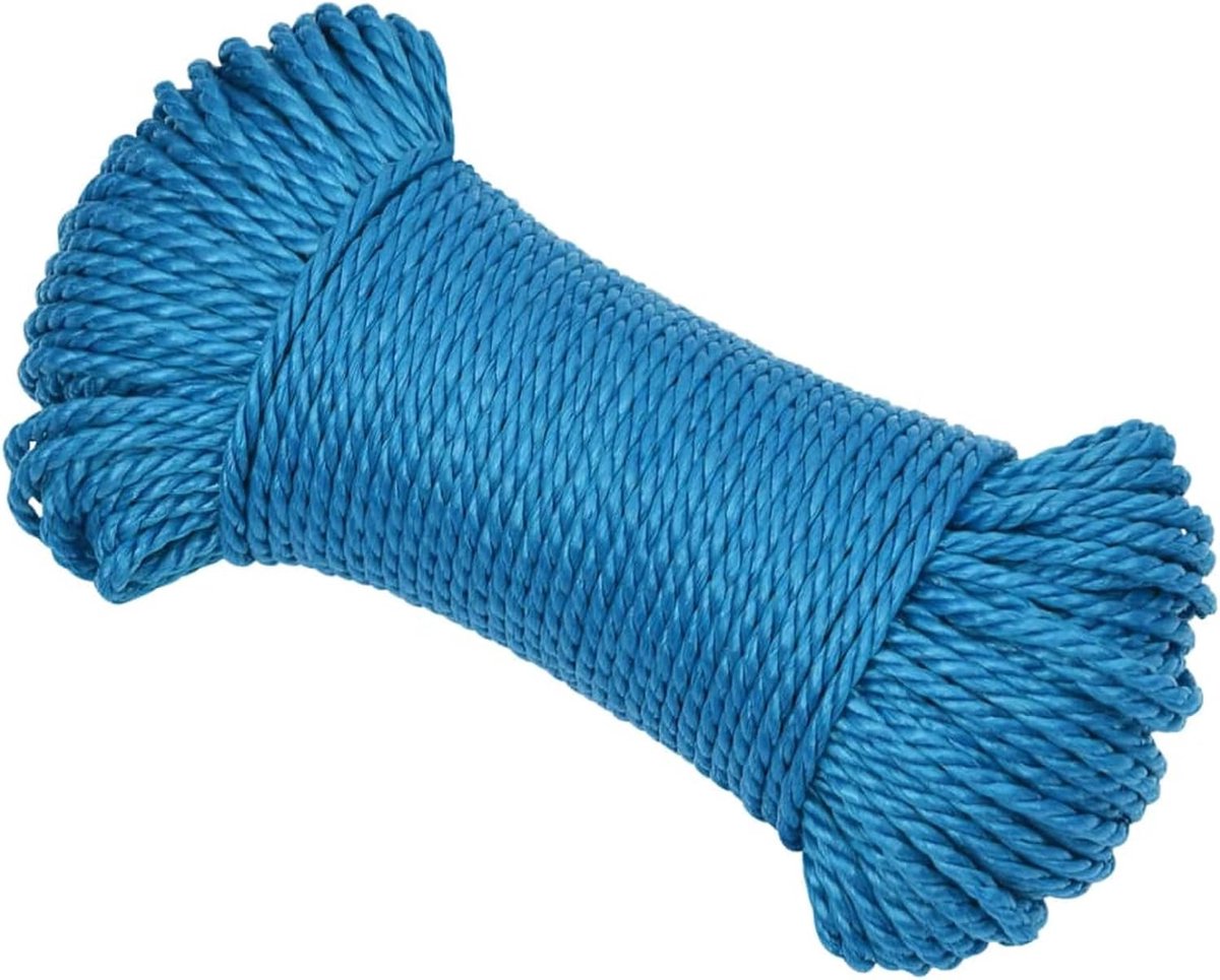 Touw blauw 6 mm 250 m polypropyleen P152965