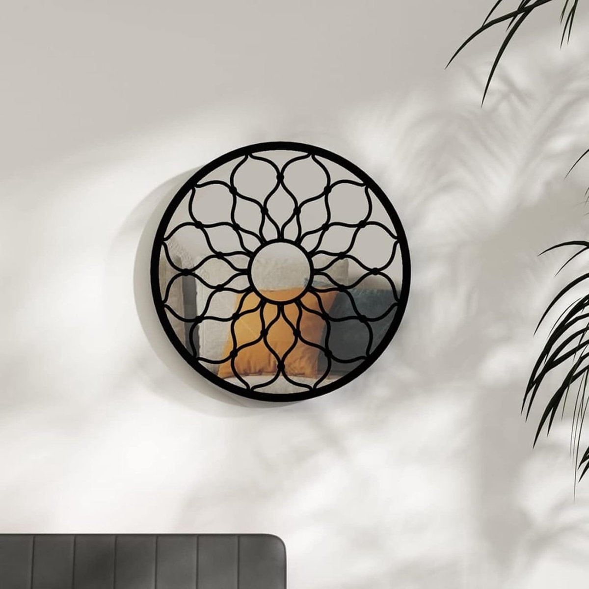 Wandspiegel, wandspiegel, design retro, ingang, woonkamer, kinderkamer, tuin, ijzer, grote spiegel, decoratieve spiegel, slaapkamerspiegel