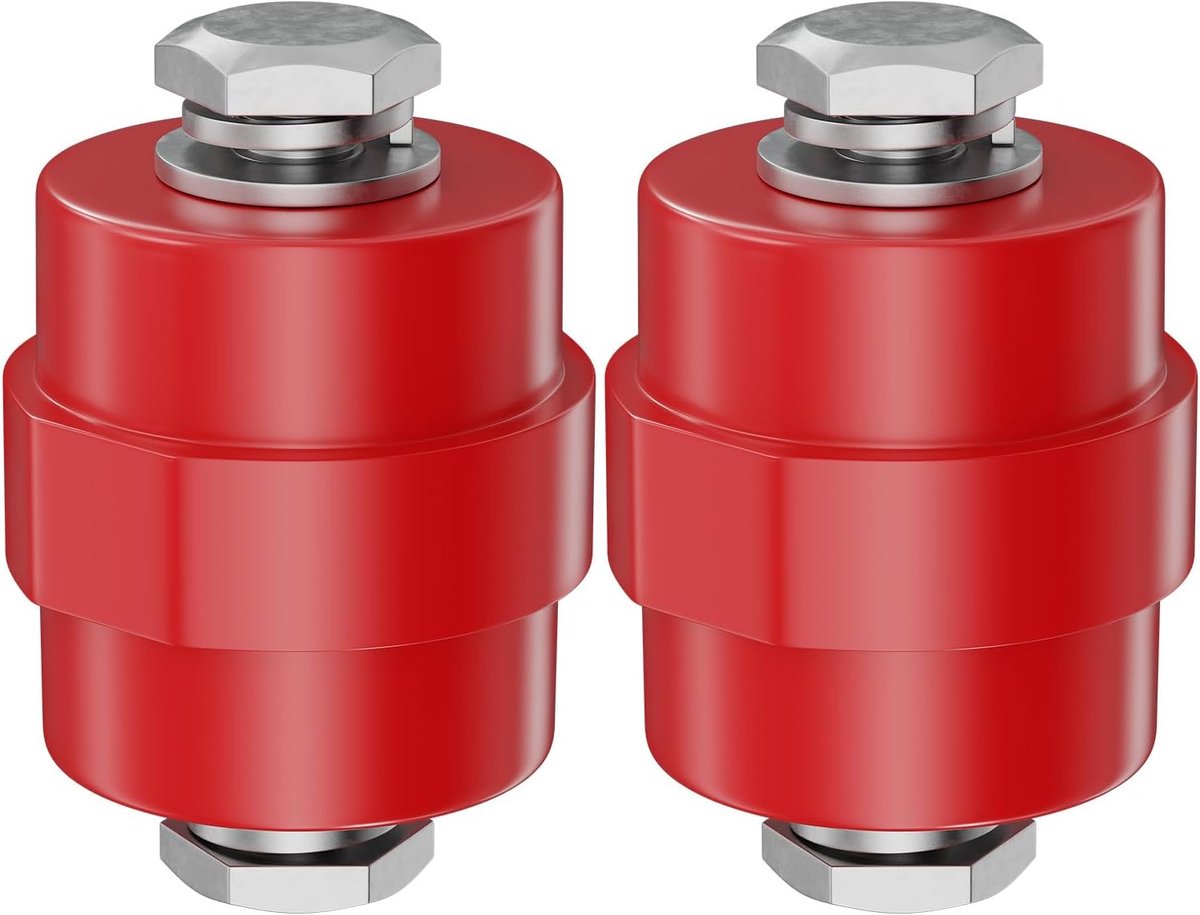 M8 rood 30x30mm polyesterharspenisolator zelfdovende verzamellijstenhouder (2, M8 rood 30x30mm)