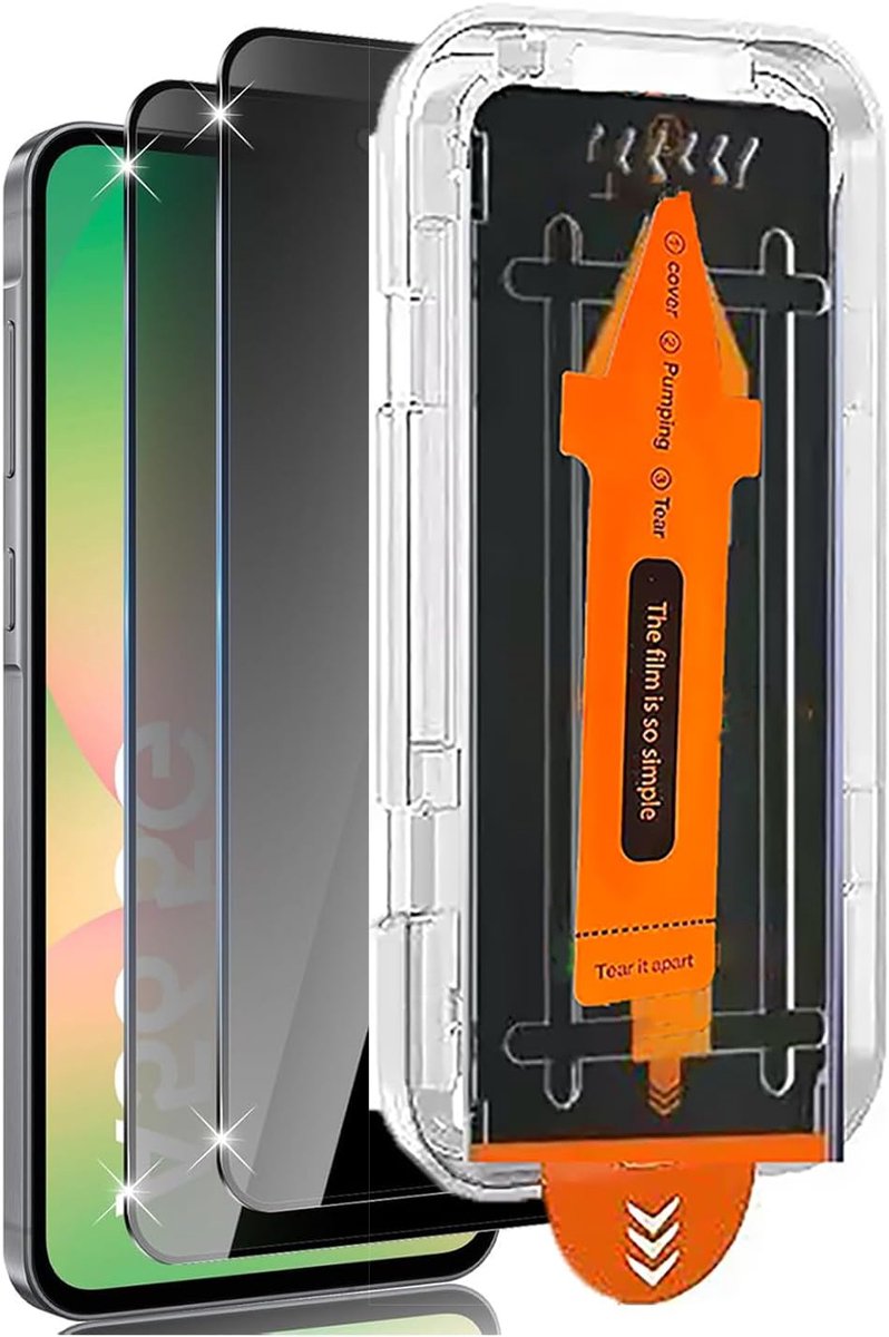 Displaybeschermfolie voor Samsung Galaxy A56 5G, 2 stuks, anti-spy beschermfolie, privacyfolie, 9H gehard glas, inkijkbescherming, eenvoudige installatie