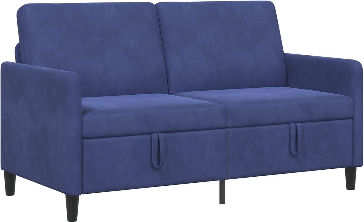 Sofa met opbergruimte, blauw, politie, 152 x 78 x 87 cm, polyester