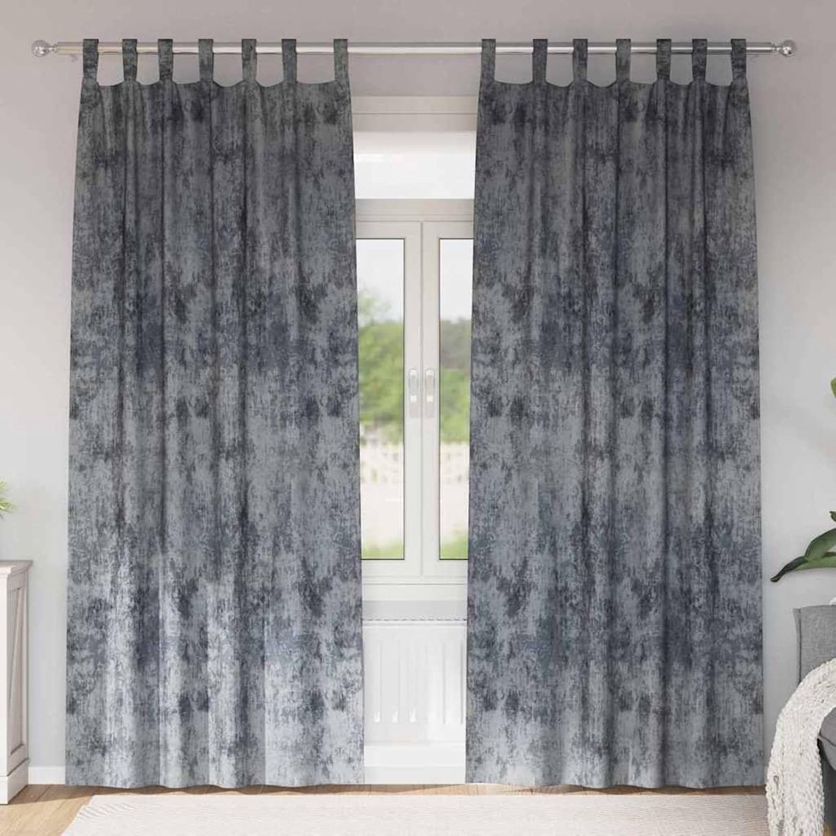 Velours gordijnen met oogjes zilvergrijs 260 x 140 cm, gordijnen verduisteringsgordijn thermogordijn voor slaapkamer 4107722