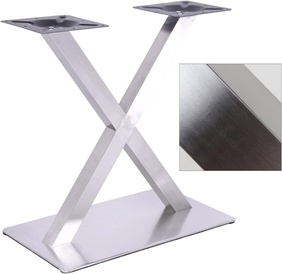 Stalen tafelframe, X-vormige tafelonderstel, tafelonderstel, 72 cm tafelframe, set, shape-tafelonderstel, voor de luxe gastronomie.