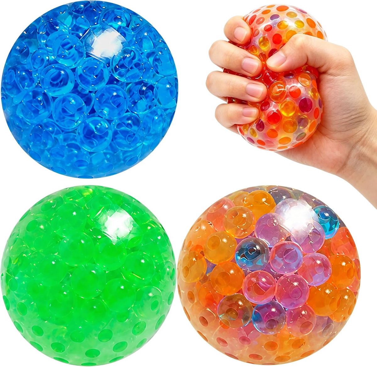 3 stuks knijpballen, anti-stress ballen, kneedballen voor kinderen, squishy stressverminderende ballen, antistress speelgoed ter verlichting van angst, sensorische stressbal voor ADHD autisme