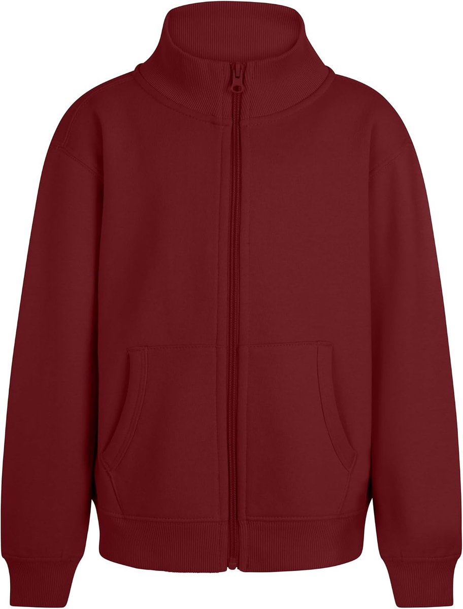 SZ270K Cooper Kids; sweatshirt voor kinderen, met ritssluiting, paars, maat 5/6, crimson, 5-6 años
