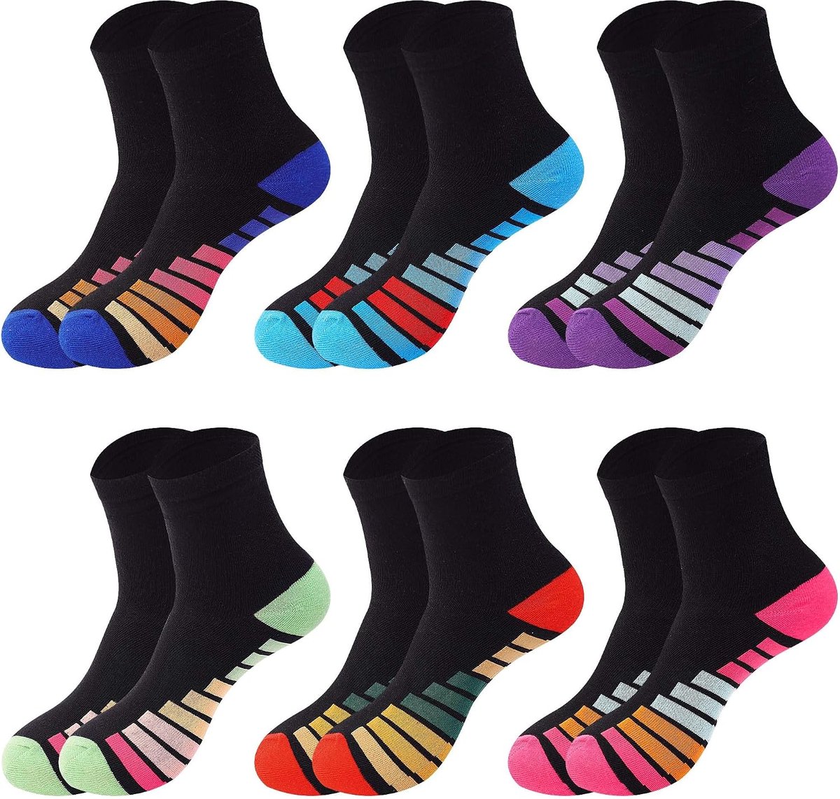 6/12 paar dames Crew Socks tennissokken sportsokken lange sokken vrijetijdssokken zakelijke sokken loopsokken werksokken katoen 2237