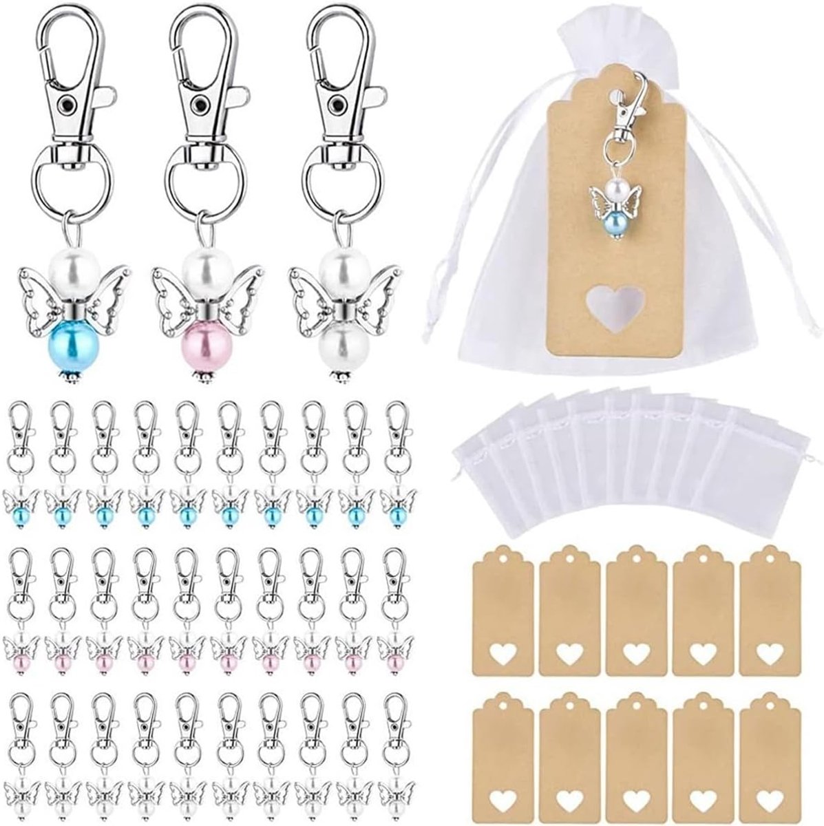 30 sets engelhangers, bruiloft, doop, engelsleutelhanger, voor bruiloft, feest, jubileum