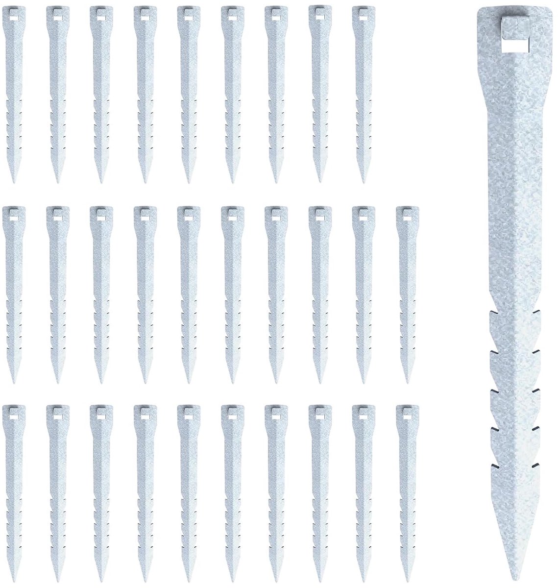 30 x grondankers voor wildhek, hekanker voor bevestiging van geknoopte vlechtwerk, haringen 33 cm lang, van verzinkt voor een stabiele grip van wilde omheiningen en wilgenhekken (30 stuks)