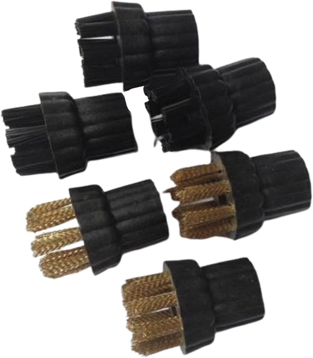 6 stuks stoomreiniger messing nylon borstelkop stoomreiniger stoomreiniger borstel messing nylon componenten kop reserve accessoires accessoires voor stoomreinigingsmachines