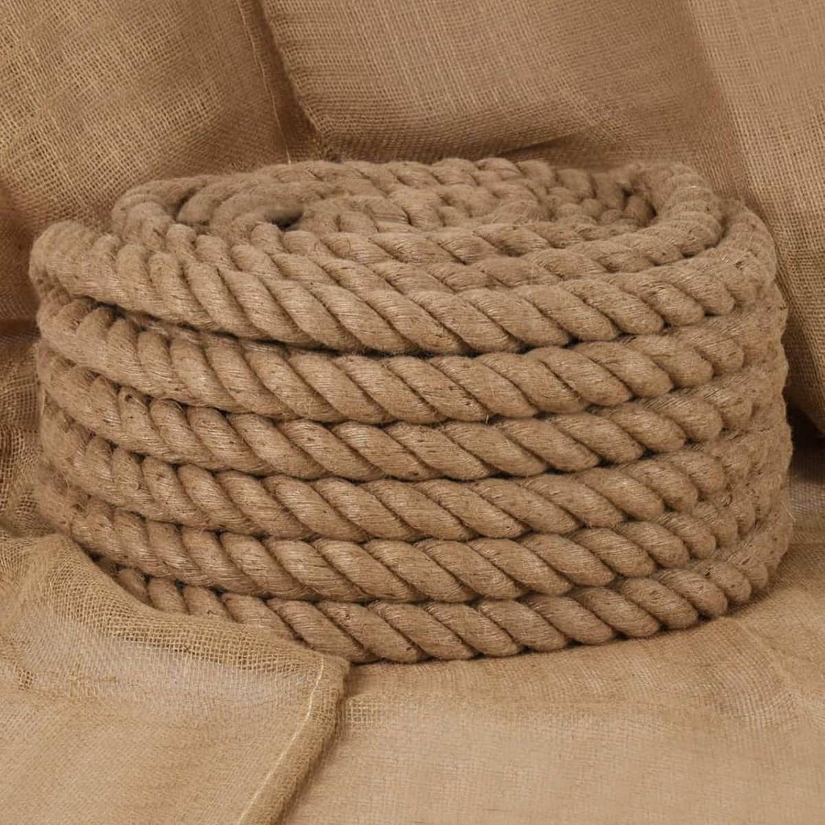 Touw 10 m lang, Ø 30 mm – robuust, gevlochten natuurlijk touw van 100% jute voor verpakking, bundelen en creatieve vormgeving