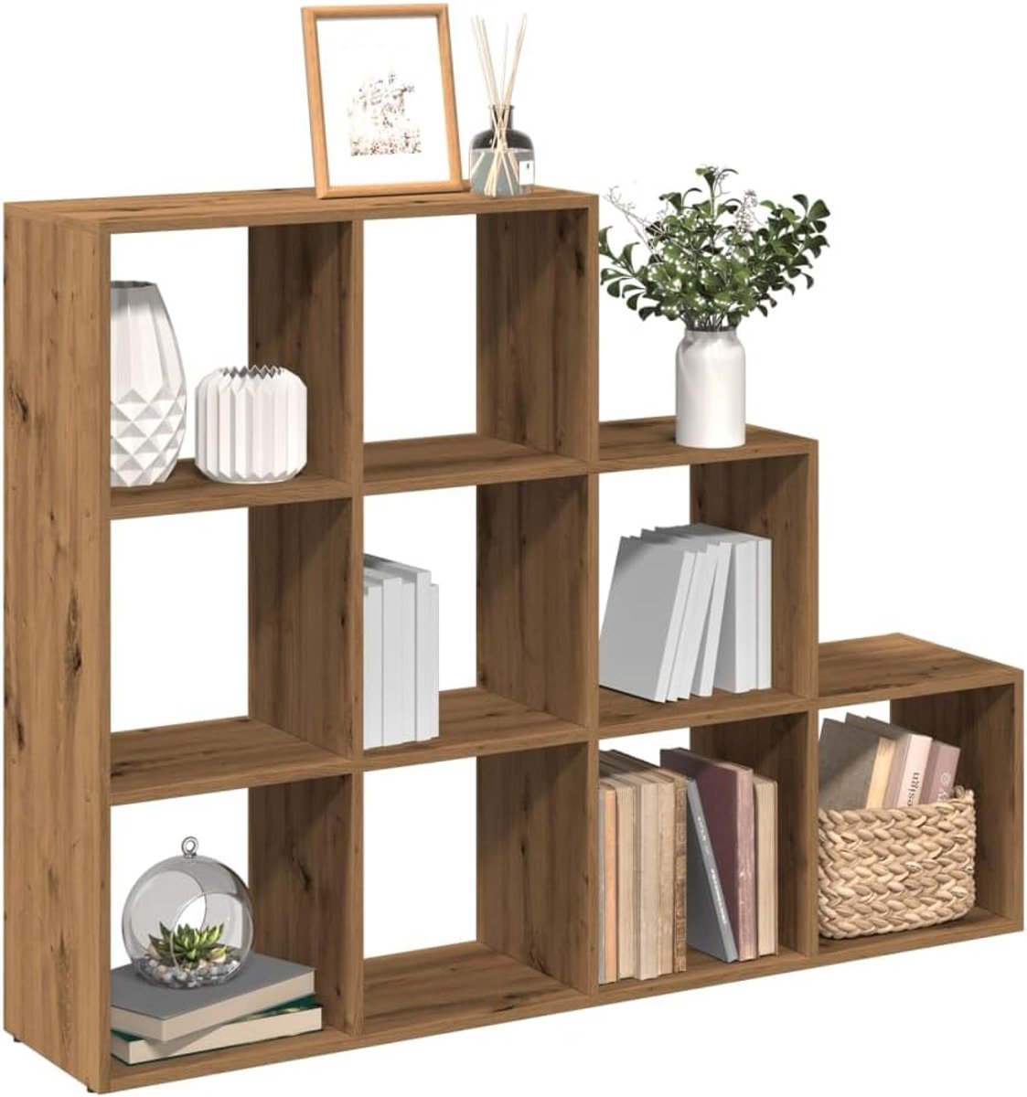 Boekenkast 3 niveaus Artisan eiken 137,5x29x103,5 cm
