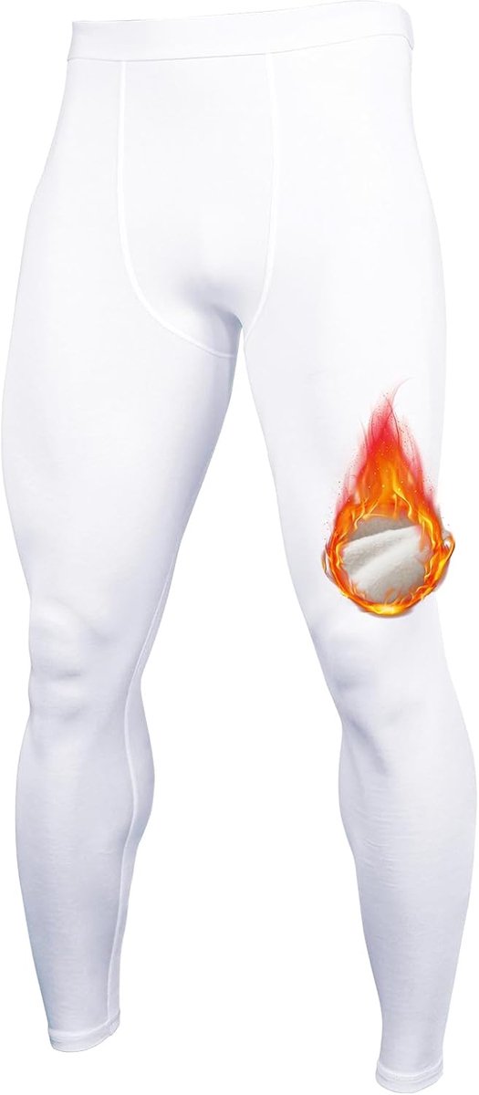 Legging voor heren, fleece gevoerde compressiekousen, warme basislaag, koud weer, hardlopen, thermische broek, sportondergoed, wintertraining, ondergoed, bodems, wandelen, skiën,
