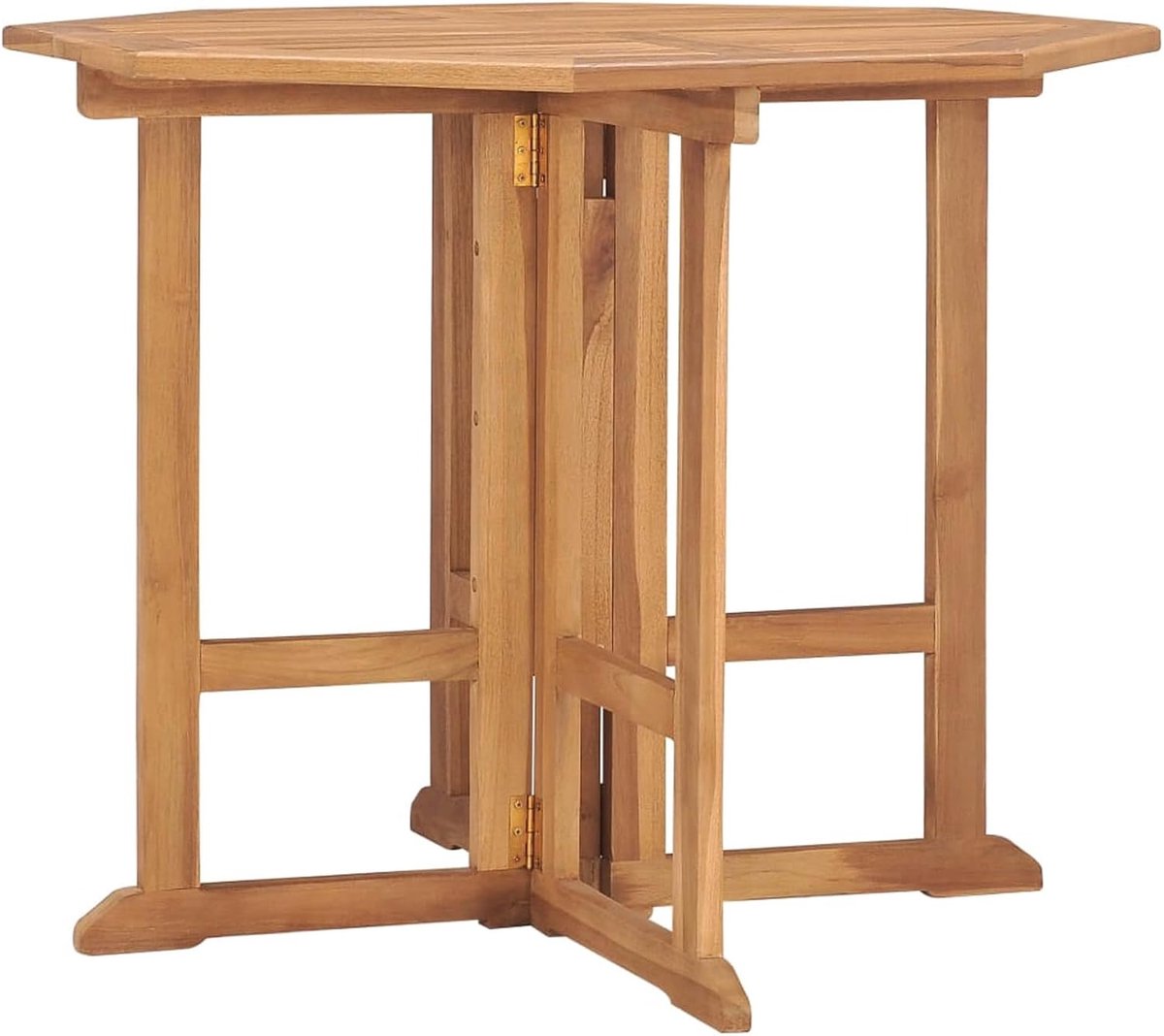 Inklapbare tuineettafel, 90 x 90 x 75 cm, massief teak, tuintafel, balkontafel, eettafel voor terrassen, camping, spontane tuinfeesten, 315447
