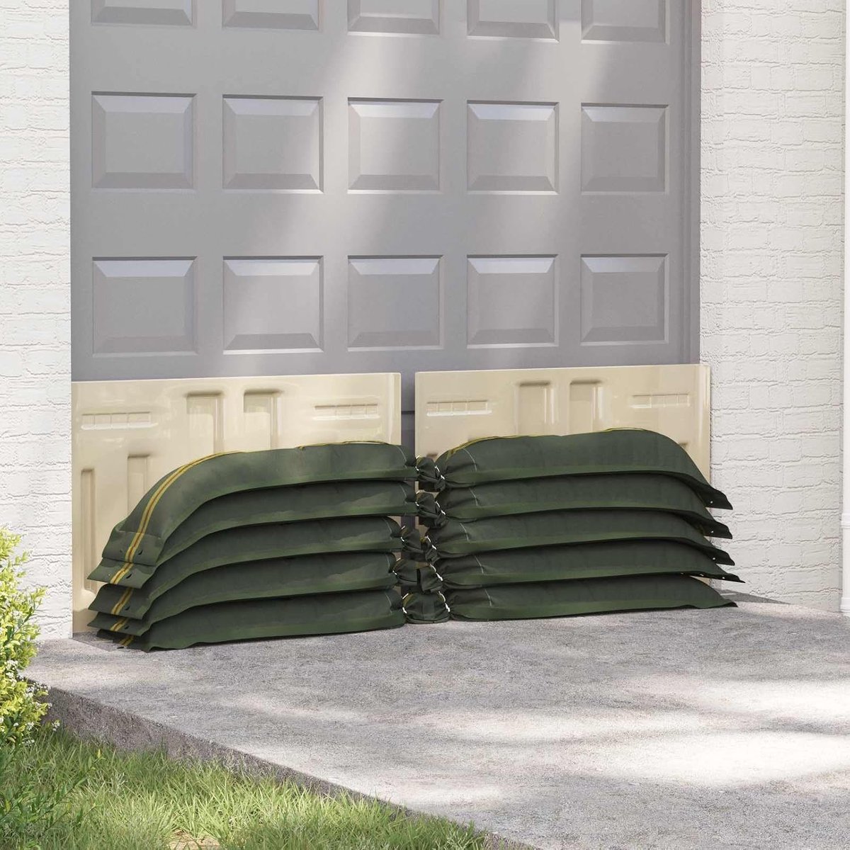 Zandzakken 10 st. HDPE barrièrezakken, donkergroen 100 x 25 cm