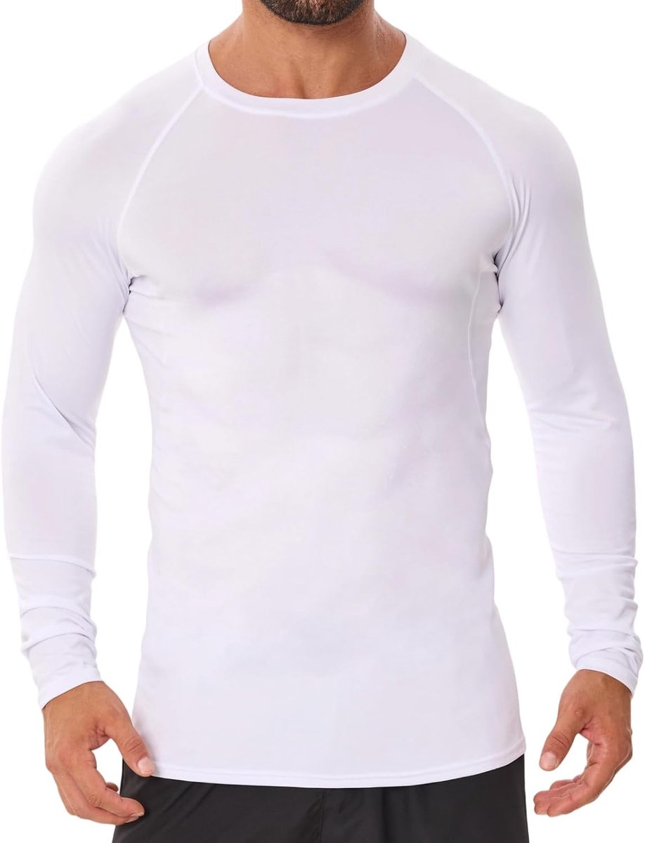 Compressie Shirt Lange Mouw Sneldroog Functioneel Sport T-Shirt Atletische Ademend Base Layer Tops Actieve Gym Tight Shirts voor Running Training Fitness Workout