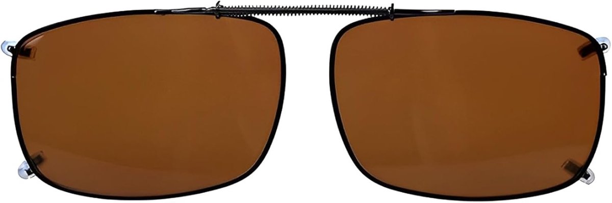 zonnebril met clip en veerstang voor dames en heren, anti-UV, 10 g, metaal, 57 mm x 39 mm