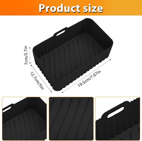 Accessoires voor Ninja Foodi Max Dual Zone AF300EU 7,6 l, siliconen inzetstuk airfryer accessoires voor Dual Zone heteluchtfriteuse, opvouwbare siliconen vorm voor heteluchtfriteuse — afbeelding 2