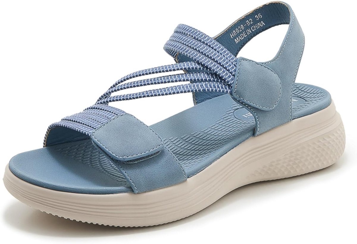 Modieuze Sandalen Dames Zomer Wandelen Sandalen Verstelbaar Sportsandalen Comfortabele Sandal voor Zomerstrand Blauw 39 EU