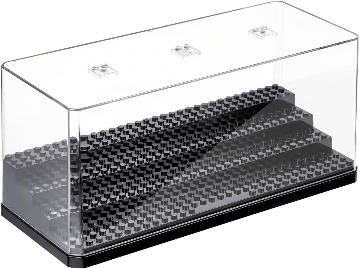 Acryl Vertoonkast voor Minifiguren, 4-Laags Stapelbare Transparante Display Box met Uitneembare Planken, Geen Montage, Stofvrije Opbergdoos voor Speelgoed en Verzamelmodellen
