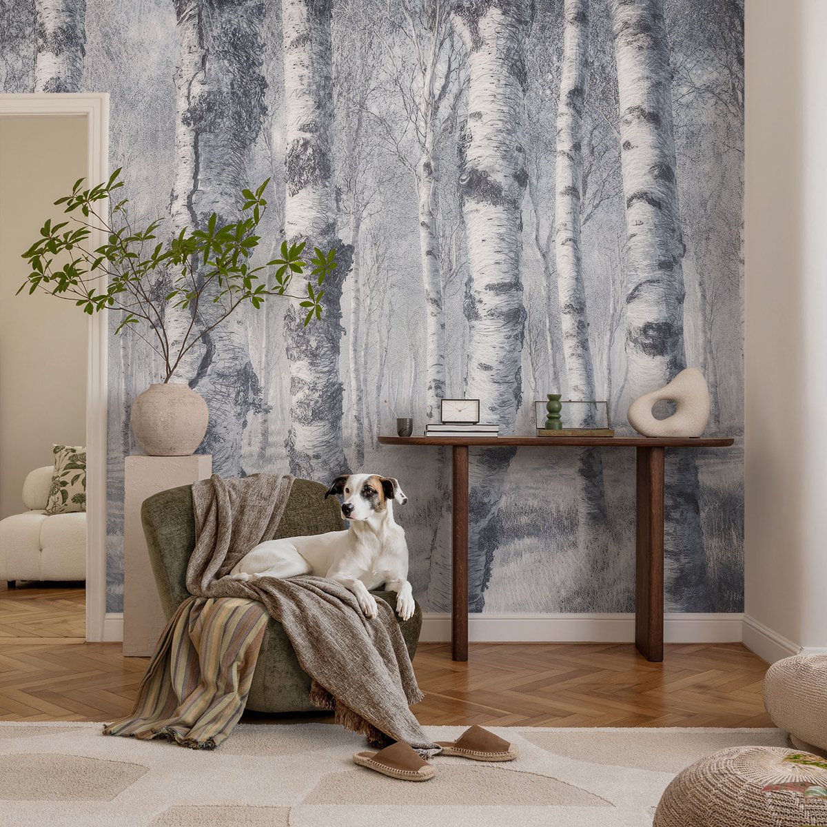 Coloray Vliesbehang - Grijs Snellijm Behang - 104x70 cm - Vorstige Natuur Muurschildering - Gang behang Landschappen - Fotobehang Vlies - Slaapkamer behang