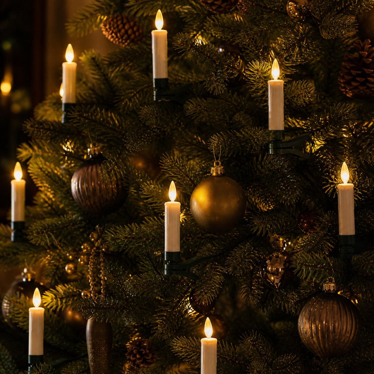 Anna's Collection Kerstverlichting kaarsen op clip - 10x - 14 cm - LED - warm wit -afstandsbediening