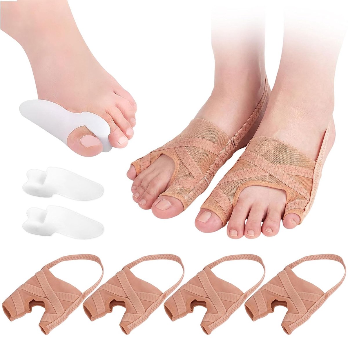 4 stuks hallux valgus algus valgus corrector met 2 teenorthese